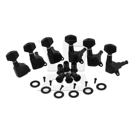 Black Inline Guitar String Tuning Peg Machine Head 6R