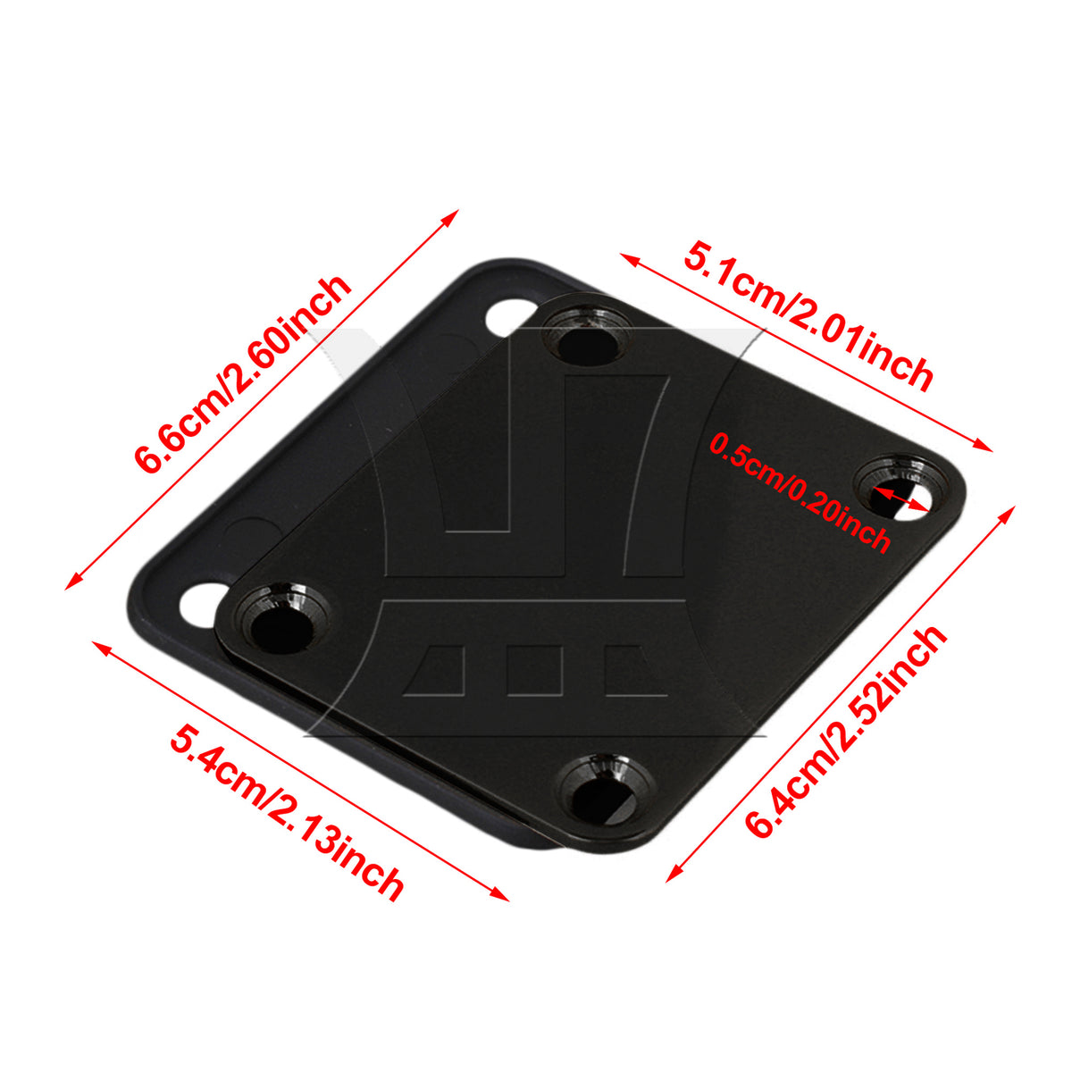 BQLZR Black Neck Plate w/ Screw For Electric Guitar