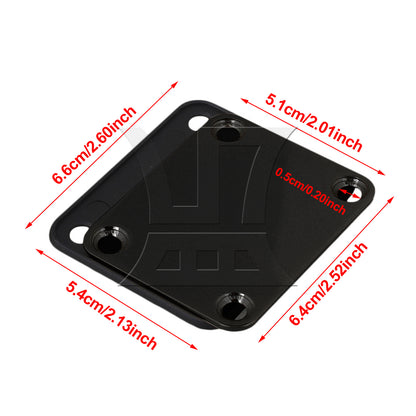 BQLZR Black Neck Plate w/ Screw For Electric Guitar