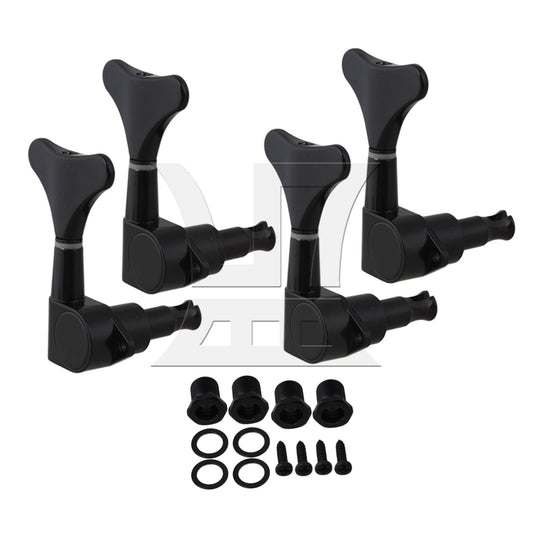 Black 4 Right Hand Sealed BASS TUNERS Machine Heads Set