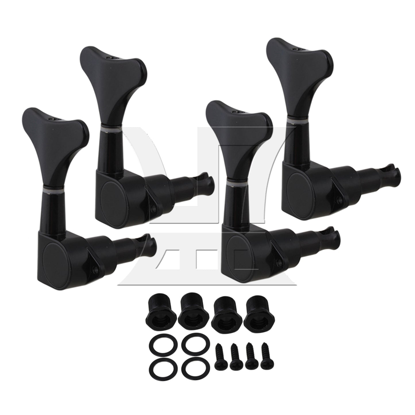 BQLZR Black 4 Right Hand Sealed BASS TUNERS Machine Heads Set