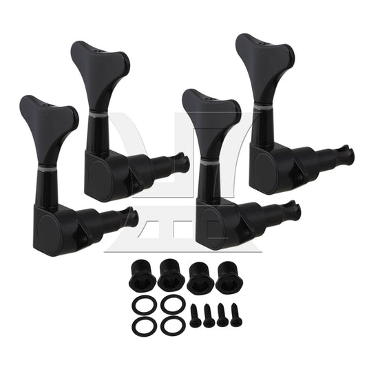 BQLZR Black 4 Right Hand Sealed BASS TUNERS Machine Heads Set