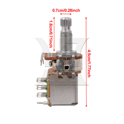 BQLZR Push Pull Guitar Potentiometer A500k Coil Tap 18mm Shaft