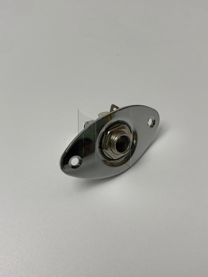 BQLZR CHROME ELECTRIC GUITAR Metal OVAL dented JACK PLATE