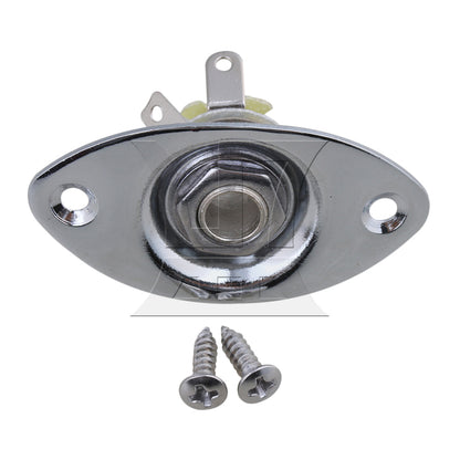 BQLZR CHROME ELECTRIC GUITAR Metal OVAL dented JACK PLATE