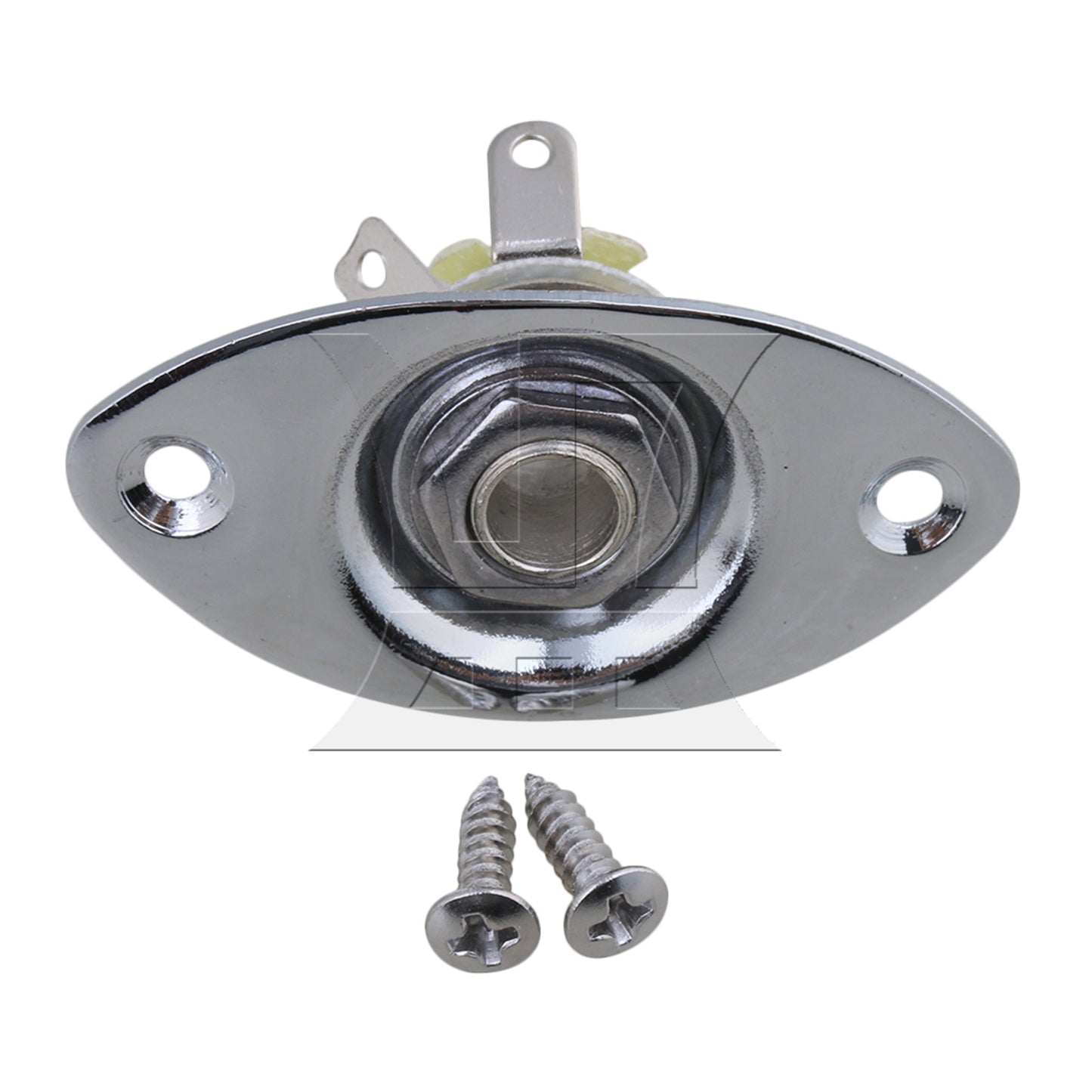BQLZR CHROME ELECTRIC GUITAR Metal OVAL dented JACK PLATE