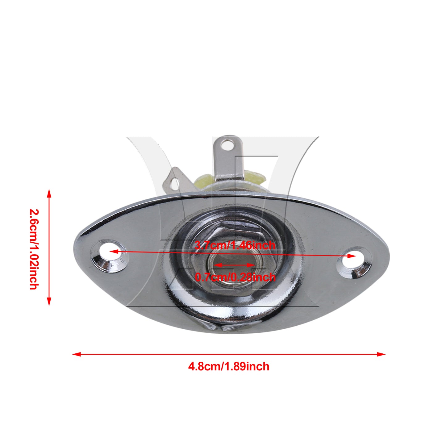 BQLZR CHROME ELECTRIC GUITAR Metal OVAL dented JACK PLATE