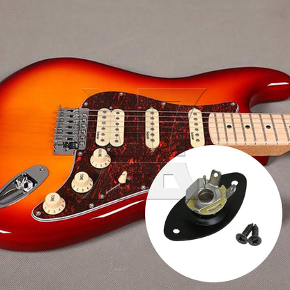 BQLZR Black Output Plate w/ Jack for Electric Guitar