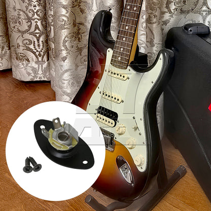 BQLZR Black Output Plate w/ Jack for Electric Guitar