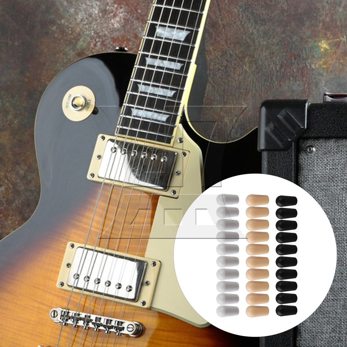 BQLZR 30 x Toggle Switch Caps for electric Guitar Cream/Black/White