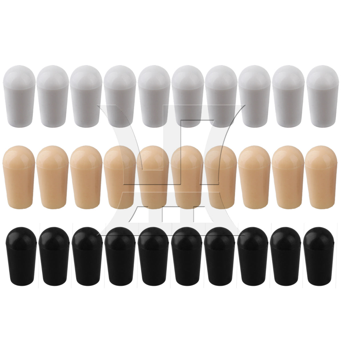 BQLZR 30 x Toggle Switch Caps for electric Guitar Cream/Black/White