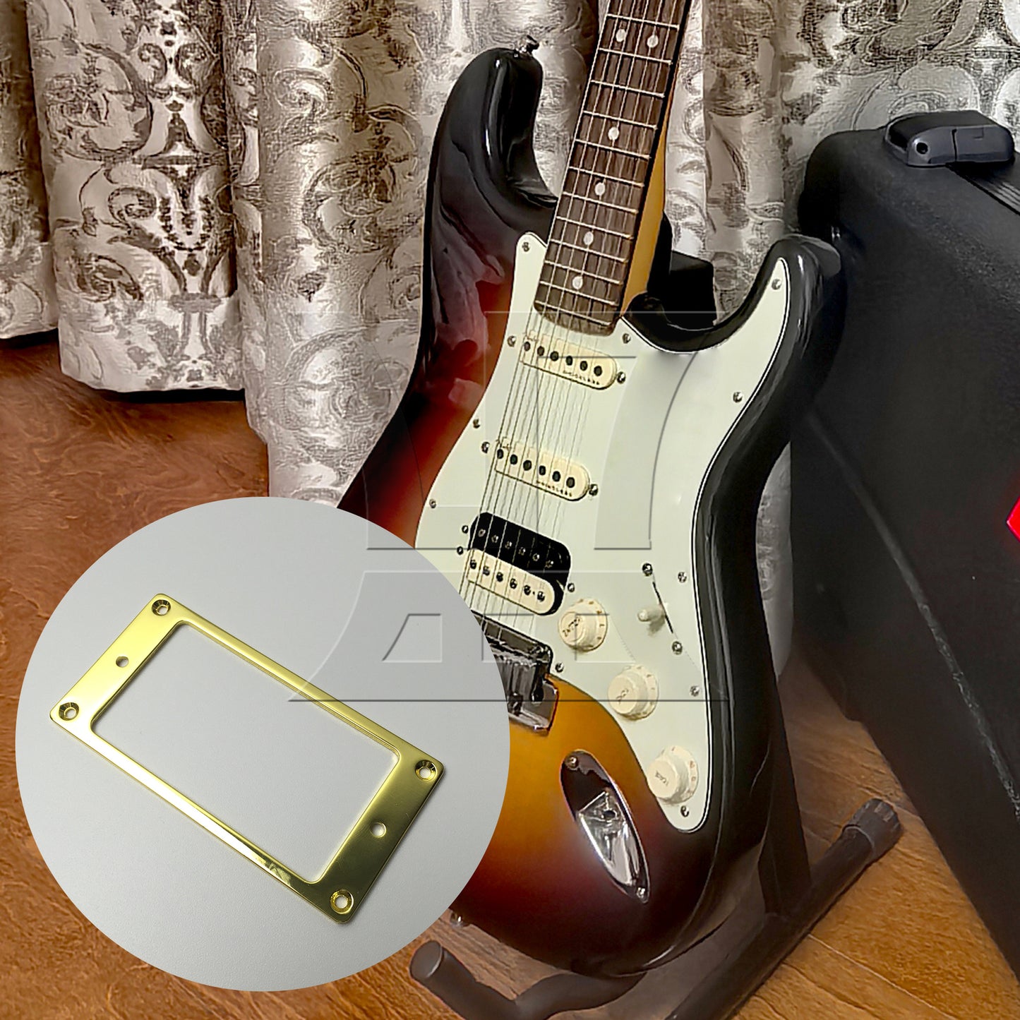 BQLZR Metal Flat Humbucker Pickup Mounting Ring GOLD