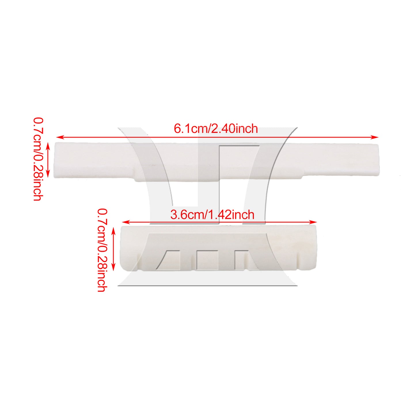BQLZR Ukulele UK Neck Nut Slotted & Saddle Set