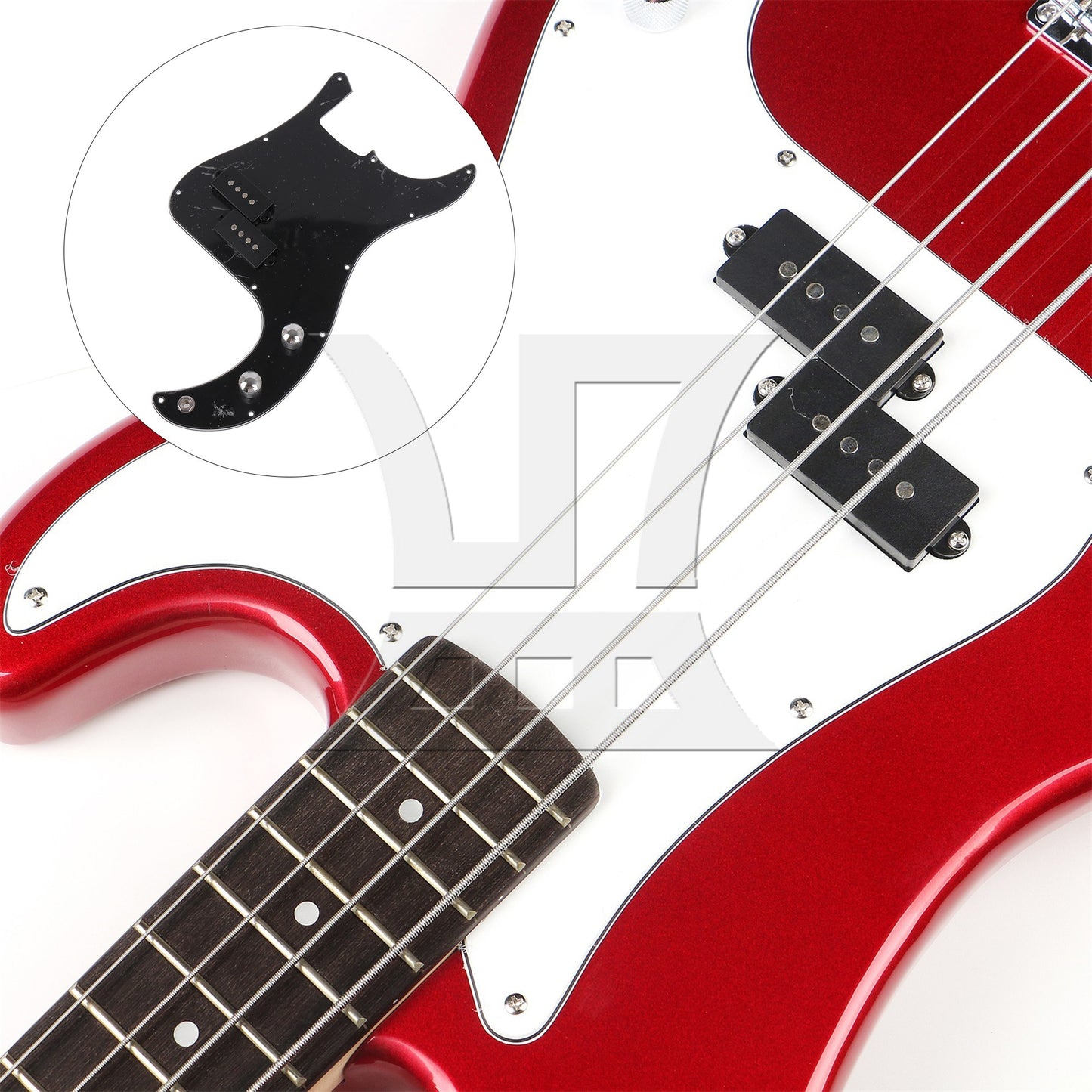 Prewired P-BASS PICKGUARD KIT For bass Guitar BLACK