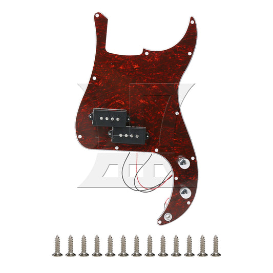 Prewired FAUX Tortoise Shell BASS Pickguard Pickup Kit