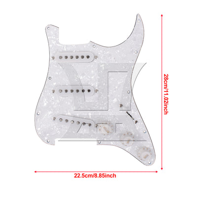 BQLZR Loaded Pickguard white Pearl 3 Single Coil for Guitar