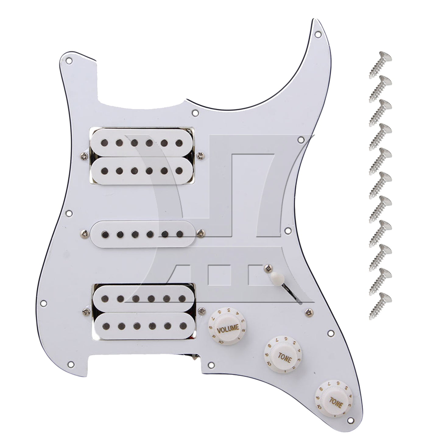 BQLZR HSH 3-Ply Pickguard for Electric Guitar Parts White w/ Screwdriver Screws Set