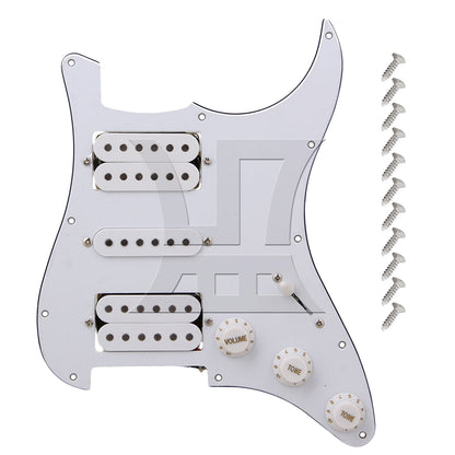 BQLZR Prewired Electric Guitars Pickguard Dual Pickup 3-ply 11.02 x 8.86 Inch White