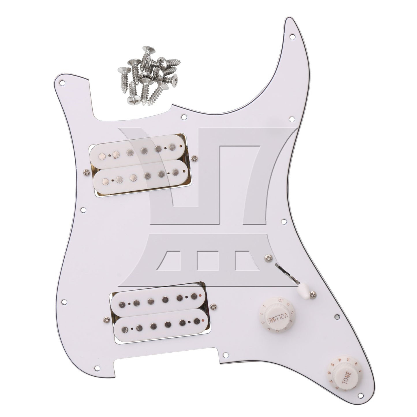 BQLZR Prewired Electric Guitars Pickguard Dual Pickup 3-ply 11.02 x 8.86 Inch White