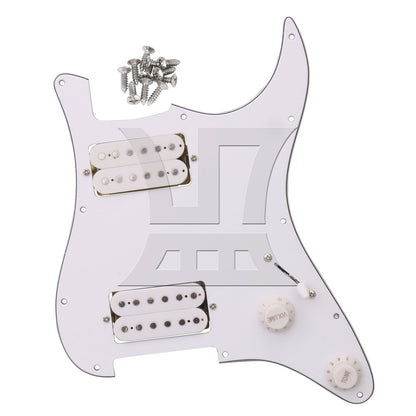 BQLZR Prewired Electric Guitars Pickguard Dual Pickup 3-ply 11.02 x 8.86 Inch White