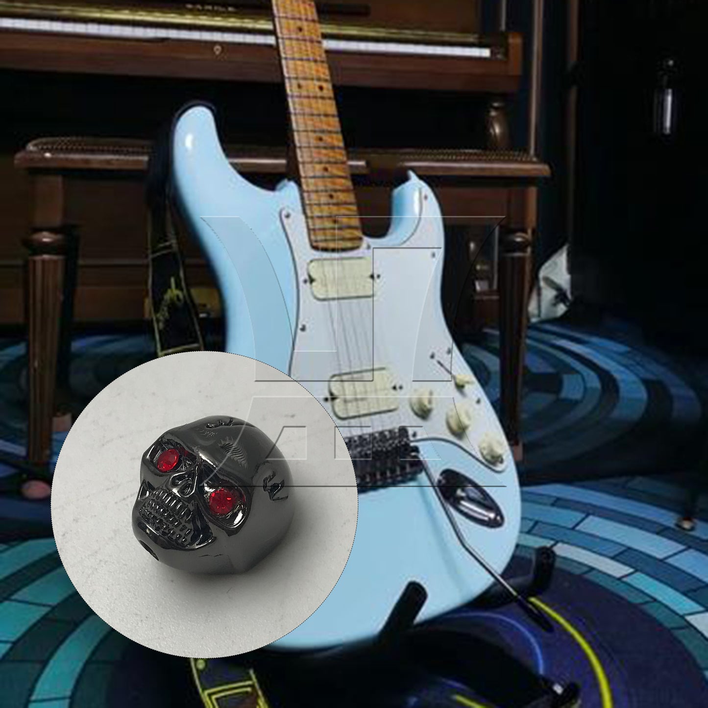 BQLZR 3pcs Electric Guitar Metal Volume Tone Knobs black