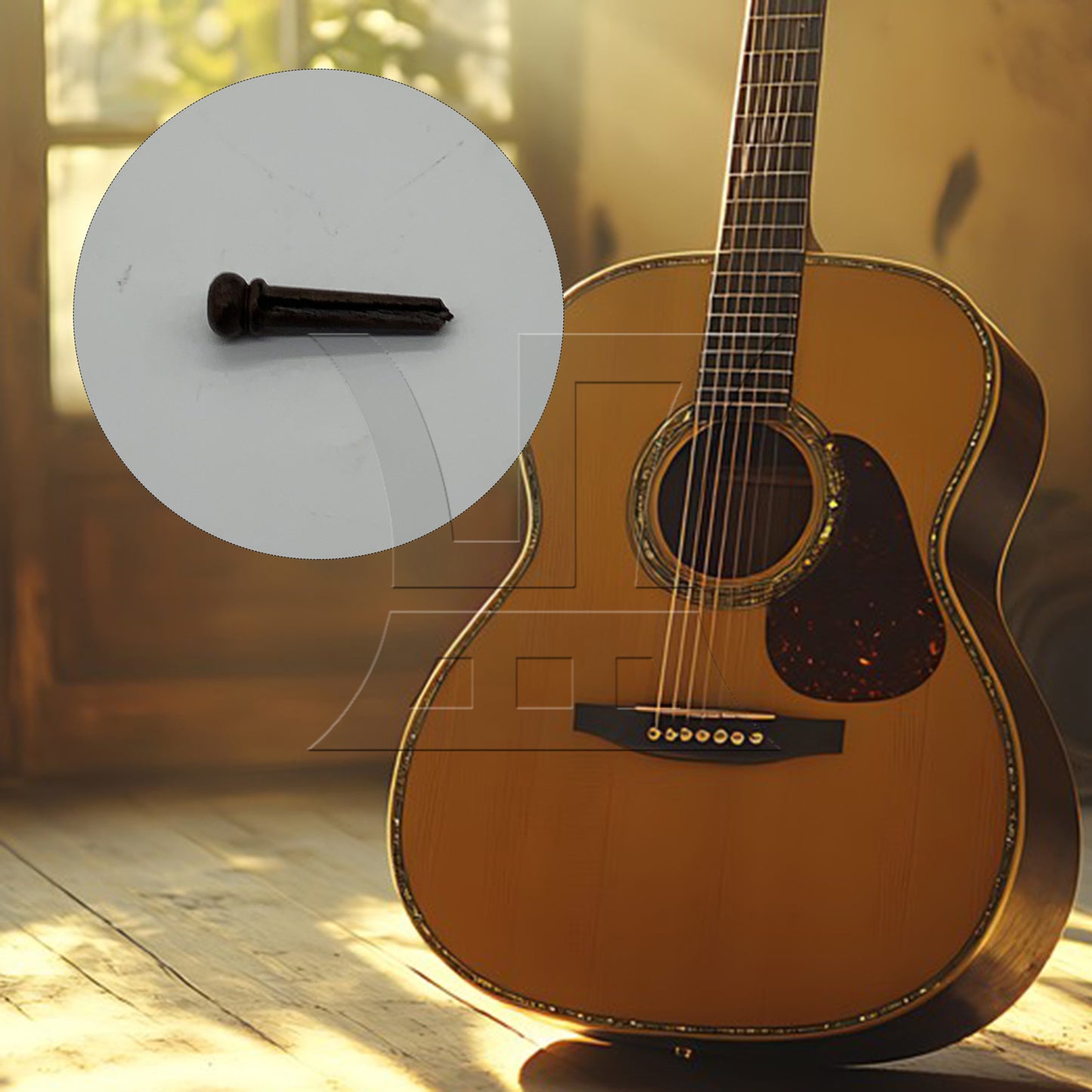 BQLZR  Acoustic Guitar Rosewood Bridge Pins Shell Dot