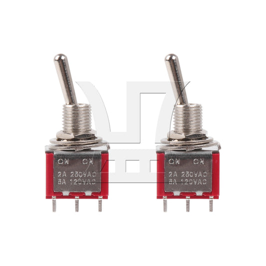 2pcs Red Electirc 2 Position Toggle Switch DPDT AC 125V 6A TGD3