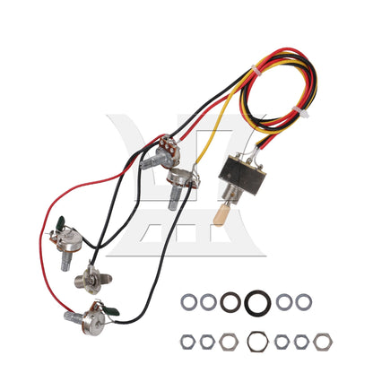Guitar Wiring Harness 3Way Toggle Switch 1V1T 500k Electric Guitar 2 Humbucker