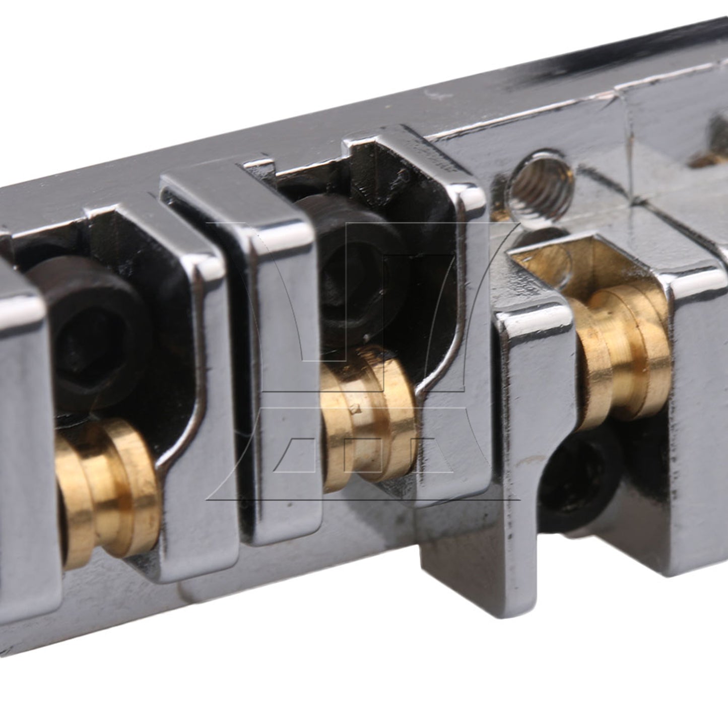 BQLZR ROLLER SADDLE BRIDGE W/POSTS & SPANNER FOR ELECTRIC GUITAR CHROME
