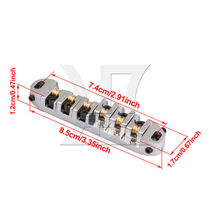 BQLZR ROLLER SADDLE BRIDGE W/POSTS & SPANNER FOR ELECTRIC GUITAR CHROME
