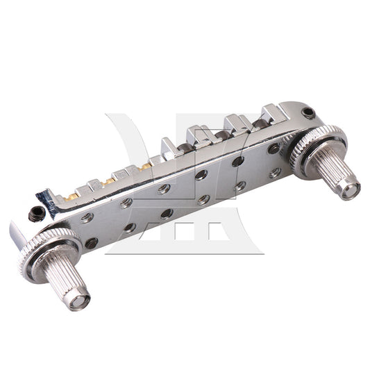 BQLZR ROLLER SADDLE BRIDGE W/POSTS & SPANNER FOR ELECTRIC GUITAR CHROME