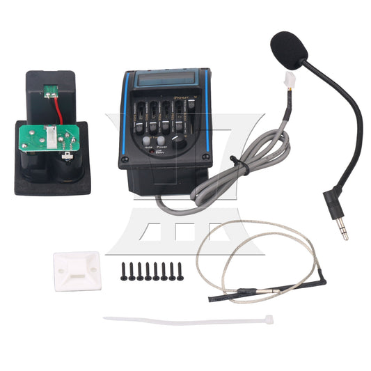 RK-4M 5 Band Guitar Preamp EQ Piezo Pickup W/LCD Tuner From Take MIC