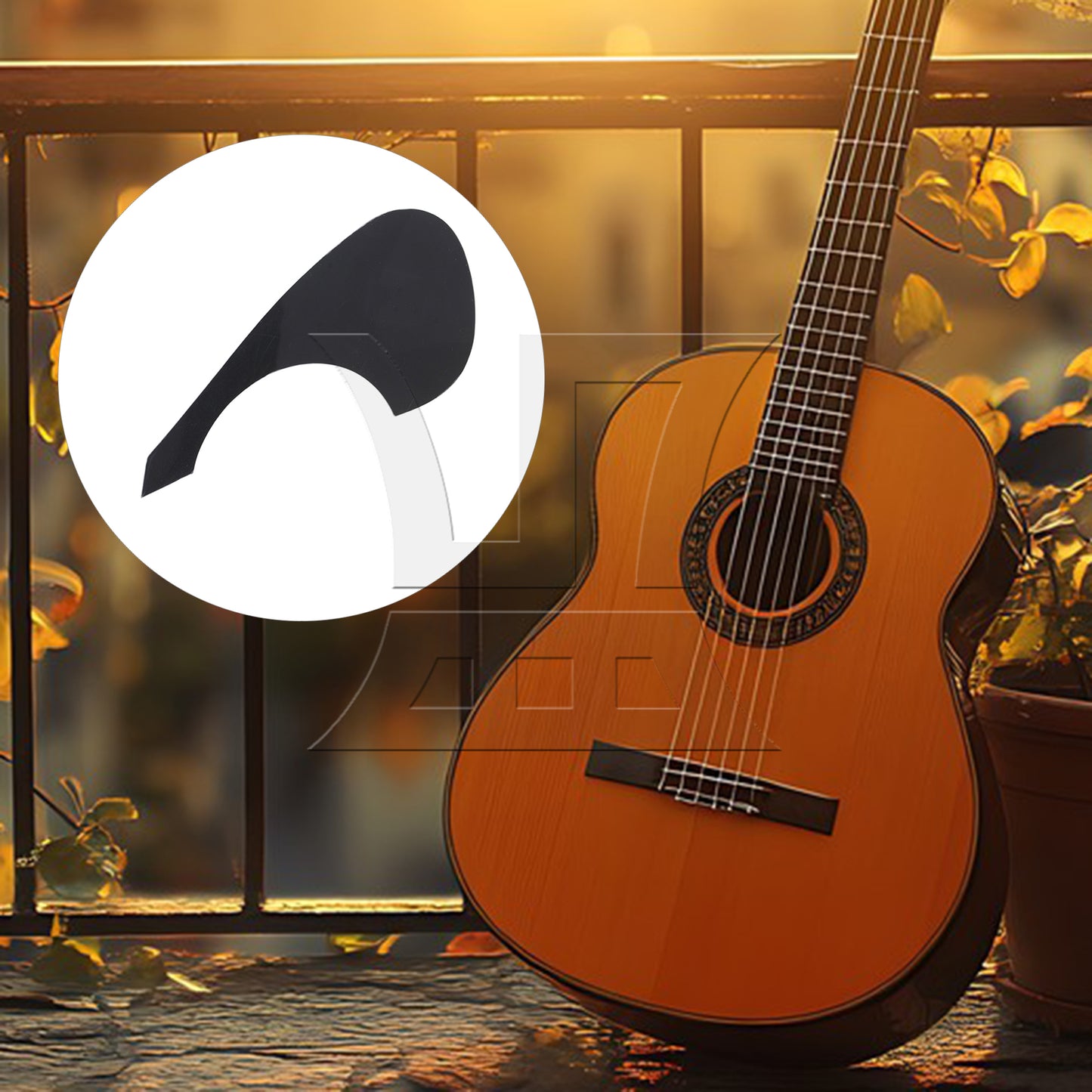 BQLZR Black Acoustic Guitar Pickguard Self-Adhesive PVC For Guitar