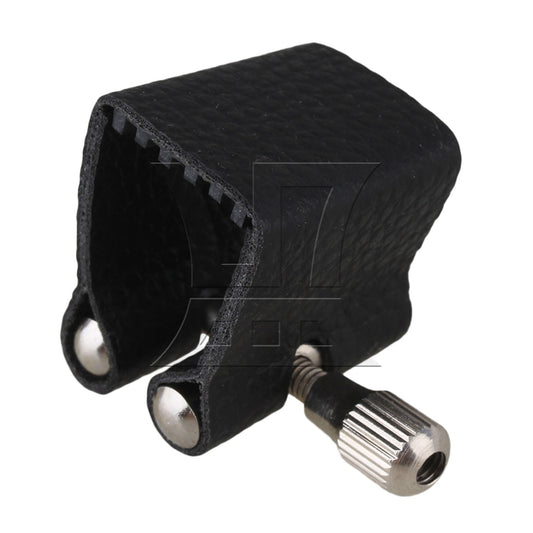 Black Leather Ligature for Soprano Saxophone Mouthpiece