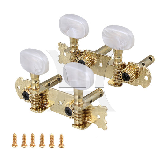Golden 2R2L Machine Heads Open Gear 4 String Instruments Slotted Ukulele/Banjo