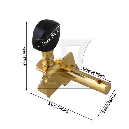 BQLZR Gold-plated 2R2L Tuning Peg Machine Head TUNERS for UKULELE Concave Button