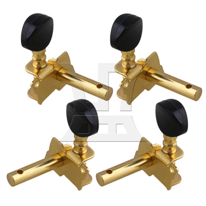BQLZR Gold-plated 2R2L Tuning Peg Machine Head TUNERS for UKULELE Concave Button