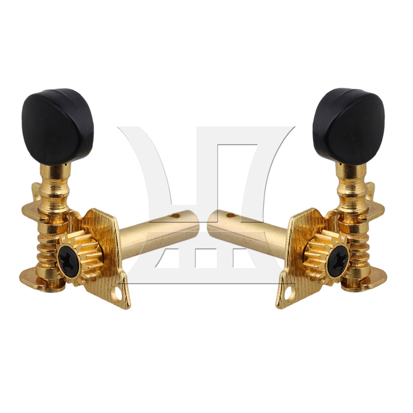 BQLZR Gold-plated 2R2L Tuning Peg Machine Head TUNERS for UKULELE Concave Button