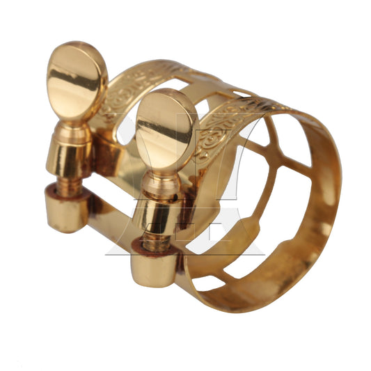 Gold Plated Alto Saxophone Wonderful Flexibility Mouthpiece Ligature