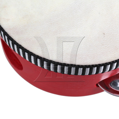 4" Traditional Wooden Natural Skinned Tambourine Musical Instrument