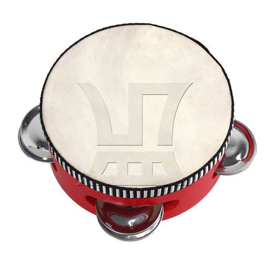4" Traditional Wooden Natural Skinned Tambourine Musical Instrument