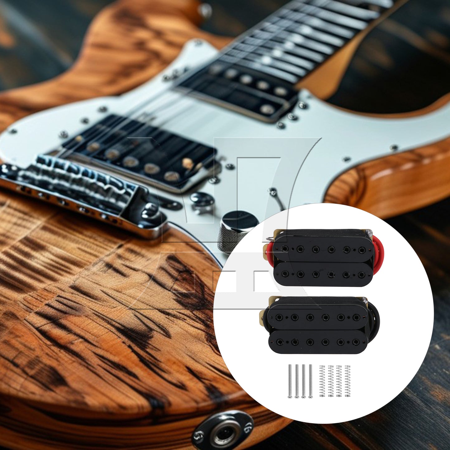 BQLZR 2pcs HBBC-XB Double Coil Metal Black Humbucker Pickups Set For Electric Guitar