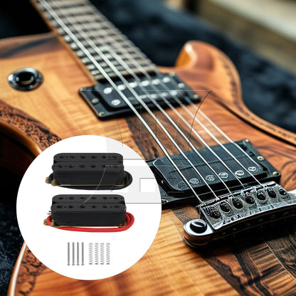 BQLZR 2pcs HBBC-XB Double Coil Metal Black Humbucker Pickups Set For Electric Guitar