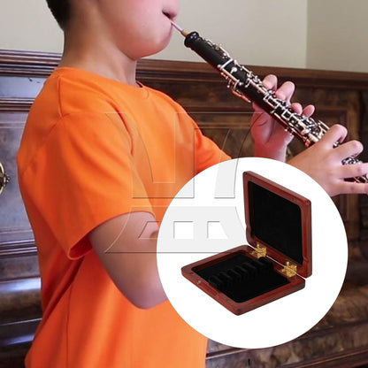 BQLZR Beautiful Wooden Oboe Reeds Box Hold 6 pcs Reeds Strong Reeds Case Red