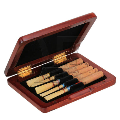 BQLZR Beautiful Wooden Oboe Reeds Box Hold 6 pcs Reeds Strong Reeds Case Red