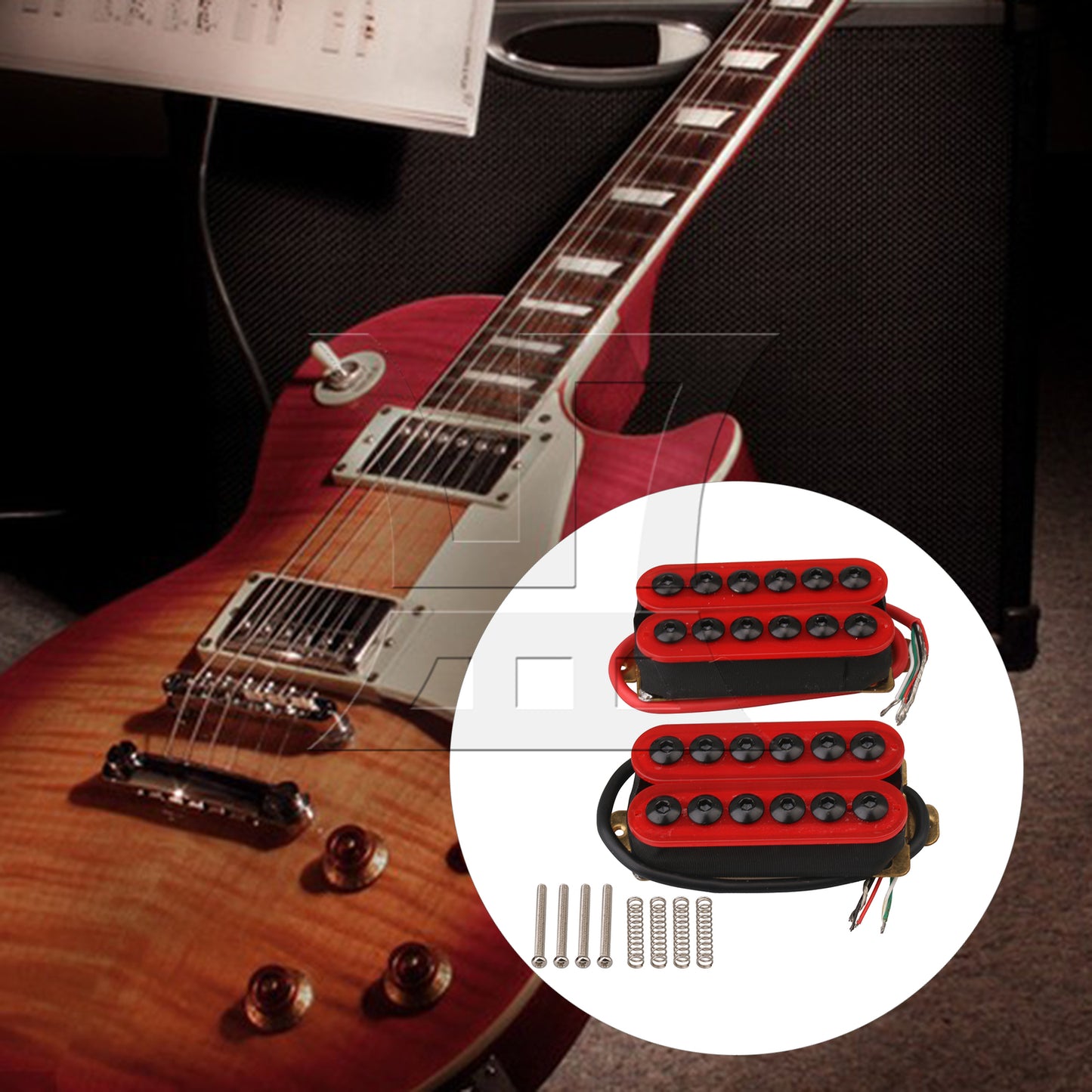 BQLZR  Red Guitar Replacement Humbucker Electric Guitar Double Coil Pickups