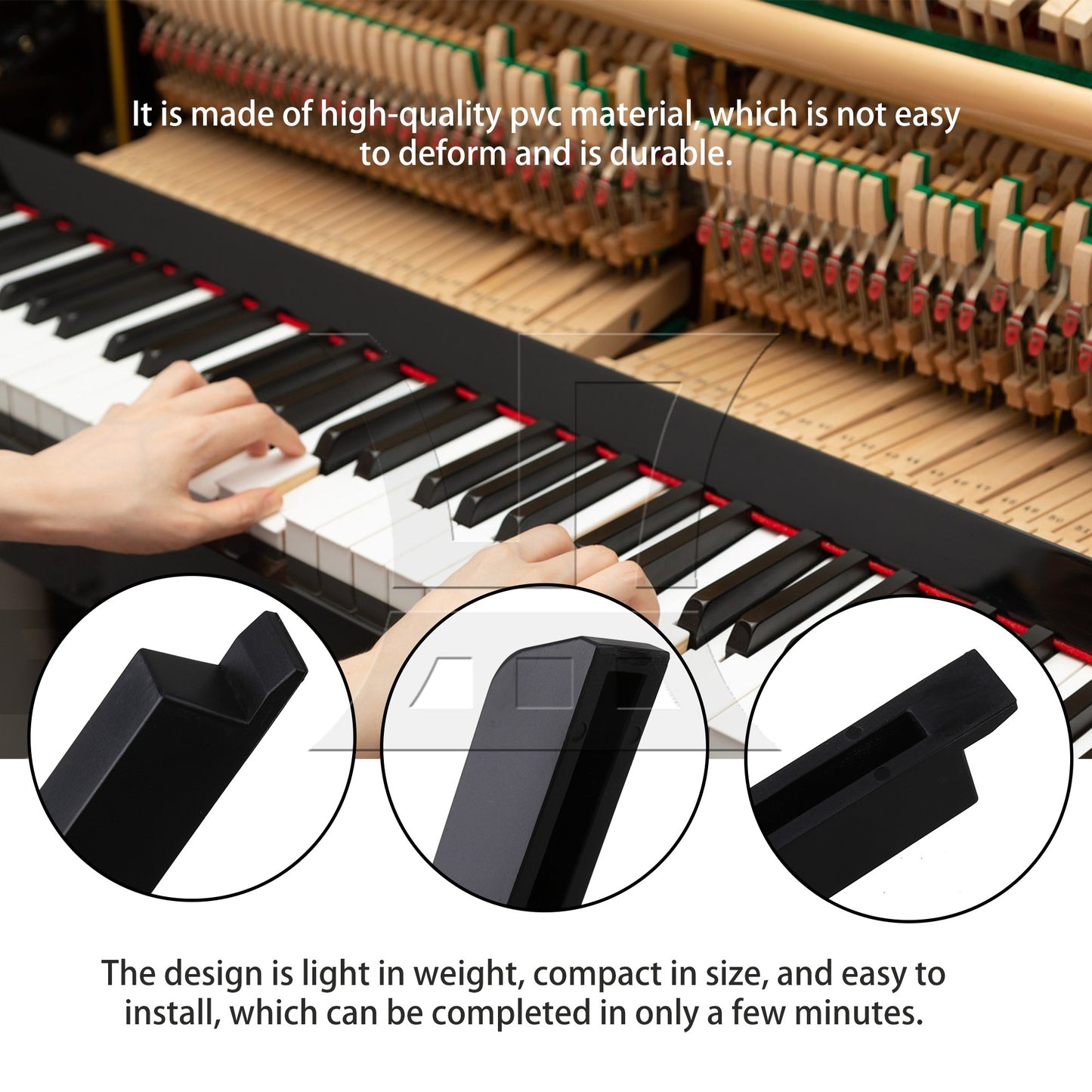 Set of 36 Piano Keytops Flats Repair Replacement Parts Black