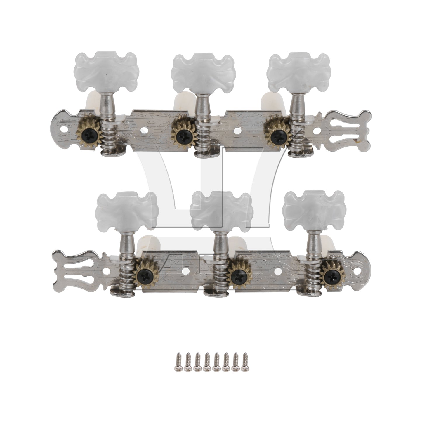 BQLZR Metal Machine Heads Tuning Pegs 3R3L for Classical Wooden Guitar Chrome