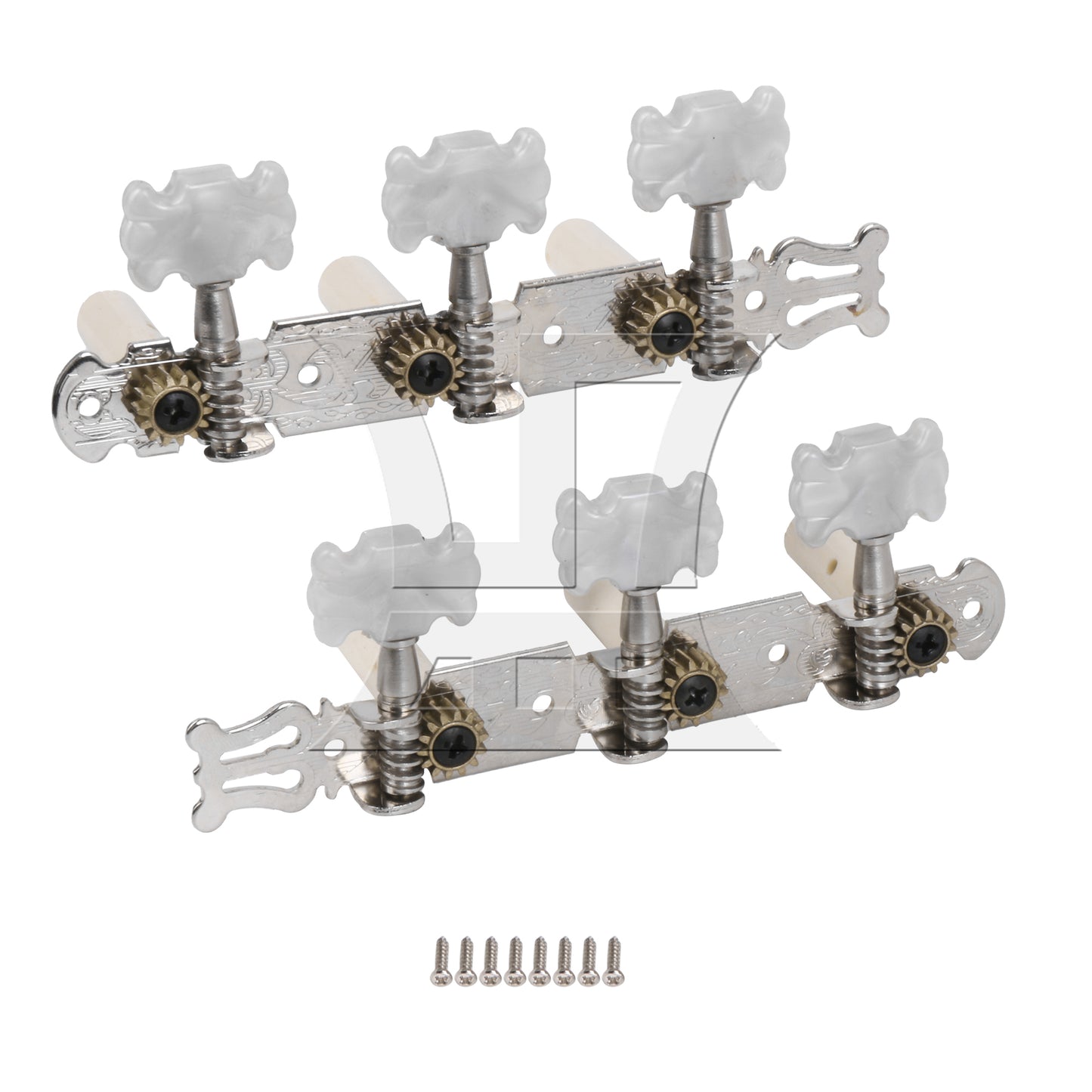 BQLZR Metal Machine Heads Tuning Pegs 3R3L for Classical Wooden Guitar Chrome
