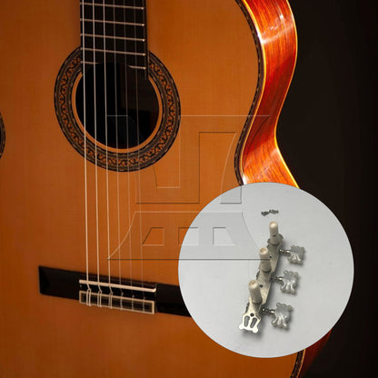BQLZR Metal Machine Heads Tuning Pegs 3R3L for Classical Wooden Guitar Chrome